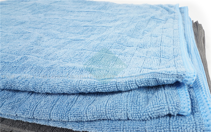 China Bulk Custom microfibre Blue soft towels Factory Structurer bath towels Supplier